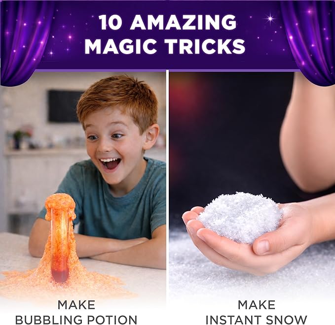 Doctor Jupiter Magic Science Kit, Chemistry Set for Kids Ages 8-10-12-14 | Easter, Birthday Gift Ideas for 8+ Boys and Girls | Toy STEM Kit with 10 Science Experiments, Magic Tricks