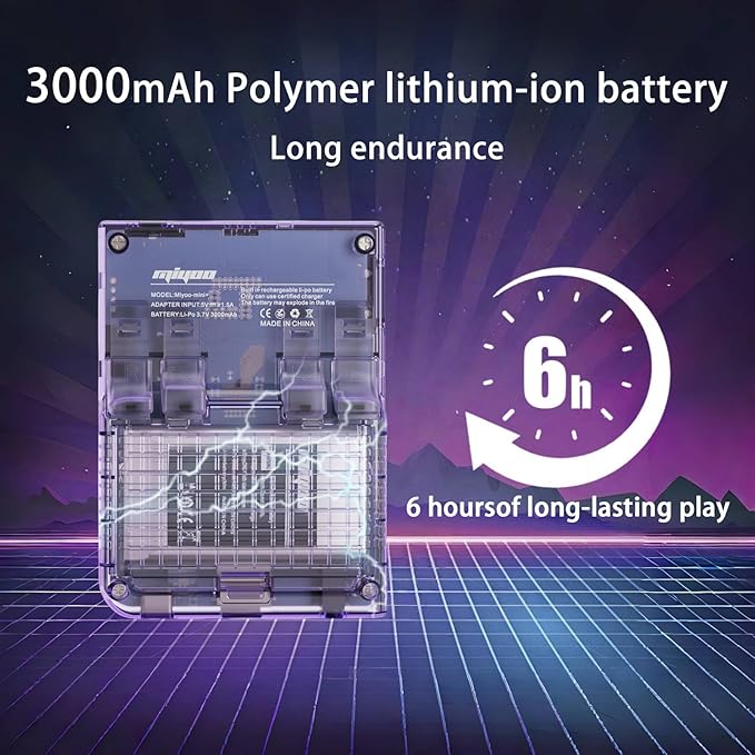 Miyoo Mini Plus,Handheld Retro Game Console 64GB,3.5-inch 640*480 IPS Screen 3000mAH Battery with Storage Case Casual Game Console Video Games Consoles(Purple)