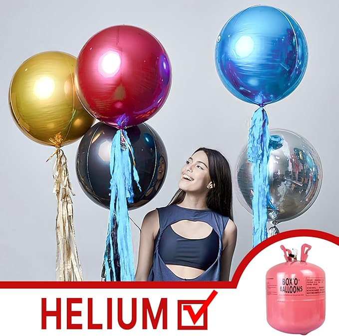 PartyWoo Red Foil Balloons 20pcs Different Sizes Pack of 22 15 10 Inch Large Round Foil 4D Inflatable Mirror Ball Mylar Balloons for Graduation Birthday Anniversary Casino Party Decorations