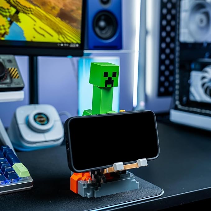Exquisite Gaming: Minecraft: Creeper - Cable Guys Original Controller & Phone Holder, Collectible Device & Gaming Stand, Officially Licensed Figure