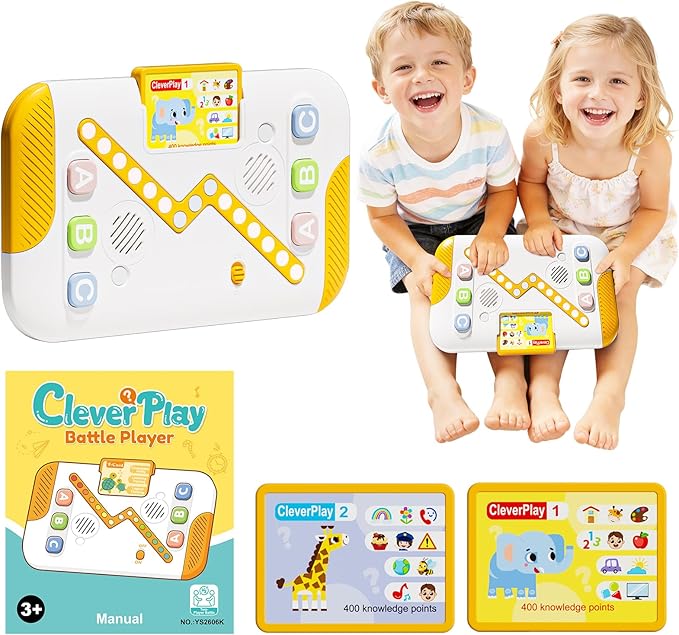 Educational Toys for Kids 3-7 Years Old, Interactive Quiz Battle Game with 800 Questions, 2-Player Learning Toy, Montessori Brain Training, Autism Sensory Speech Therapy Gift for Toddler Boys Girls