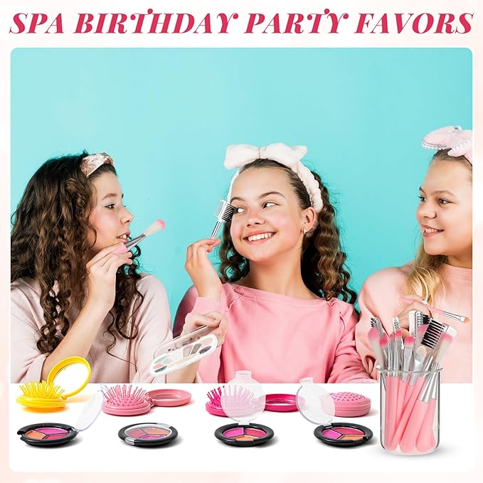 12 Sets Kids Makeup Kit for Girls, Kids Spa Party Supplies for Girls, Sleepover Makeup Cosmetic Set Birthday Party Favors Toddler Girl(Multicolor)