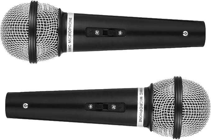 2 Pcs Fake Microphones, Pretend Play Toy, Plastic Prop Microphones for Birthday Party, Stage Performance, Singing, Dancing, Role Playing