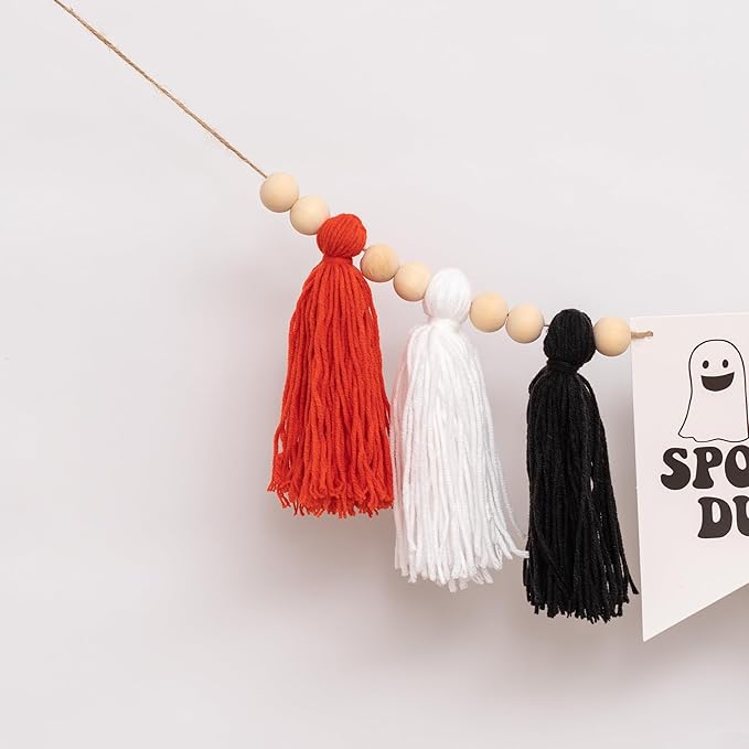 Halloween One Spooky Dude High Chair Banner - Little Ghost Baby 1st Birthday Party Decoration Supplies, Halloween Themed Spooky Tassels Garland, Boo Ghost Sign Birthday Party Backdrop Decoration Banner