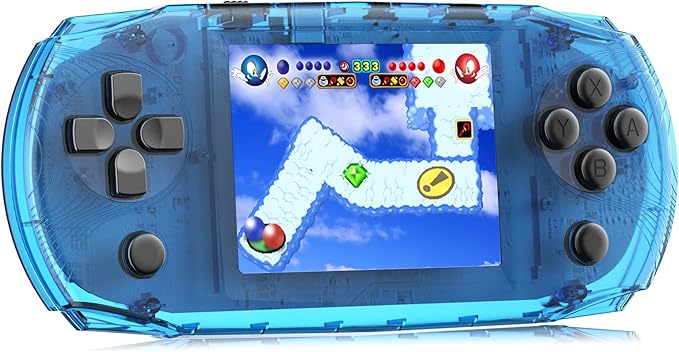16 Bit 3.2" IPS Large Screen Handheld Game Console for Kids Preloaded 100 Retro Video Games, Portable Gaming System Rechargeable Battery, Mini Travel Electronic Toy Gifts for Boys Girls (Blue)