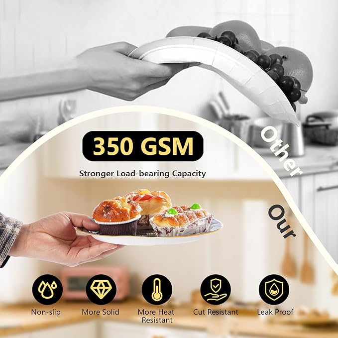 Grencian 96 Pcs 50th Birthday Plates and Napkins Tableware Set Disposable Black and Gold Back in 1975 50th Birthday Decorations for Men Vintage 50 Years Anniversary 1975 birthday Decorations Serves 24