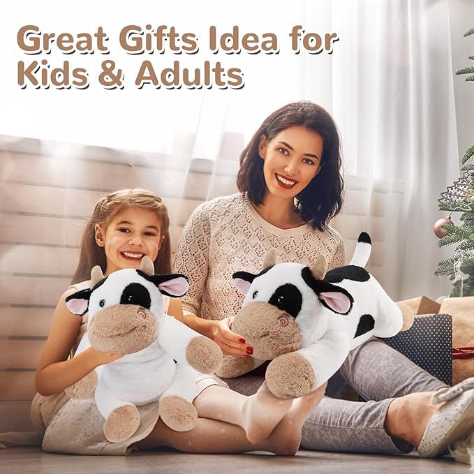 Cow Weighted Stuffed Animals - 28 Inch 5.0 Pounds Weighted Plushies Cow Stuffed Animals - Large Plush Pillow - Cute Plush Toys Gifts for Kids & Adults (28" 5.0 lbs)