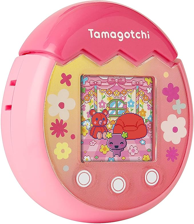 Tamagotchi 42901 Bandai Pix The Next Generation of Virtual Reality Pet with Camera, Games and Collectable Characters-Floral, Pink