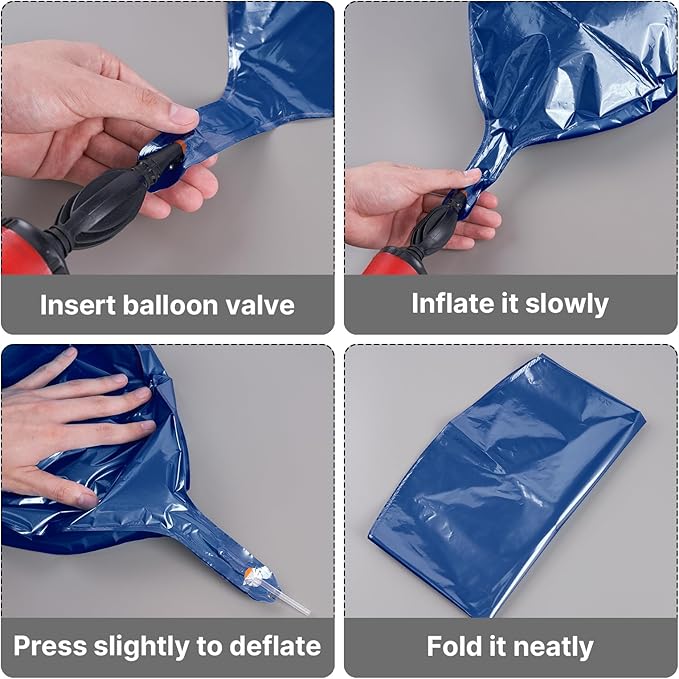 PartyWoo Navy Blue Foil Balloons 6pcs 22 Inch Large Round Foil Big Giant 4D Jumbo Inflatable Mirror Ball Mylar Balloons for Graduation Men Birthday Baby Shower Space Themed Party Decorations