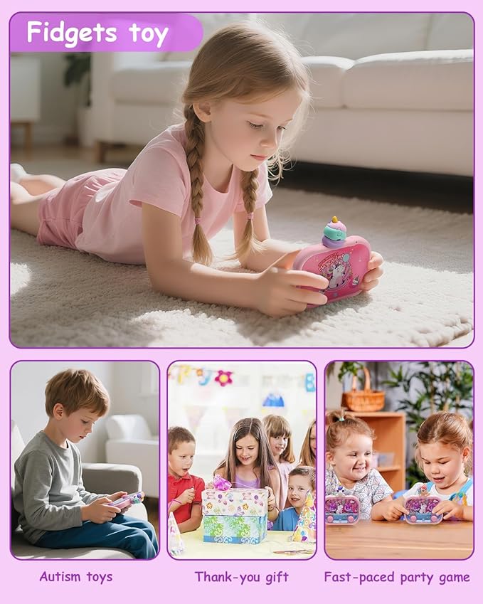 Handheld Water Game with Light – Water Ball Target Toy for Kids Ages 3+, Retro Fidget Toy, Screen-Free Car Travel Game, Road Trip Toy, Airplane Entertainment, Portable Autism-Friendly Gift