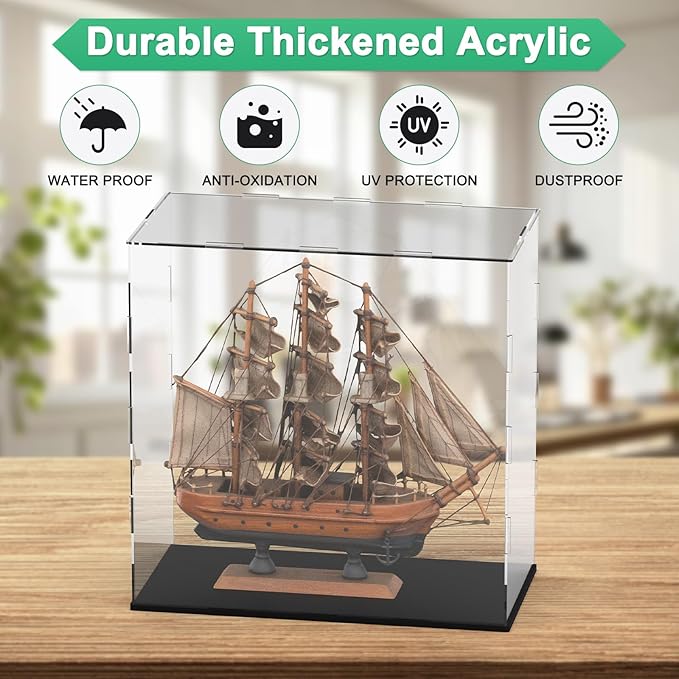 Clear Acrylic Display Case, 12 x 6 x 12 Inch Assemble Clear Acrylic Display Box Dustproof for Action Figures/Model/Statues/Collectibles/Doll/Toys/Home Storage