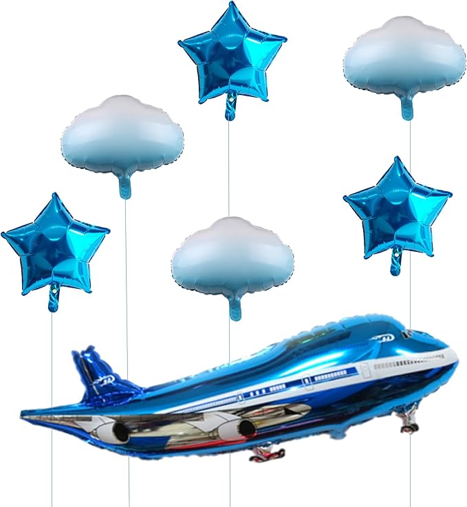 31inch Large Airplane Blue Party Decoration Airplane Balloon Birthday Party Supplies (A plane)