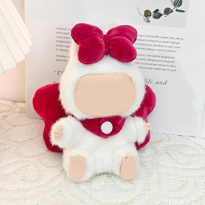 Clothes for Doll, 15/17cm Doll Clothes Set Suitable for Dolls Accessories - Headband + Bow Wings (NO Doll),Rose RedBow