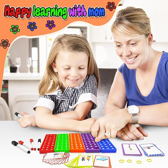 CVC Word Games, Sensory Toy to Learn and Spell, Phonics Games Flash Cards for Preschool Kindergarten Classroom Supplies, Multisensory Reading and Phonics Flash Cards for Kids 3+ Years