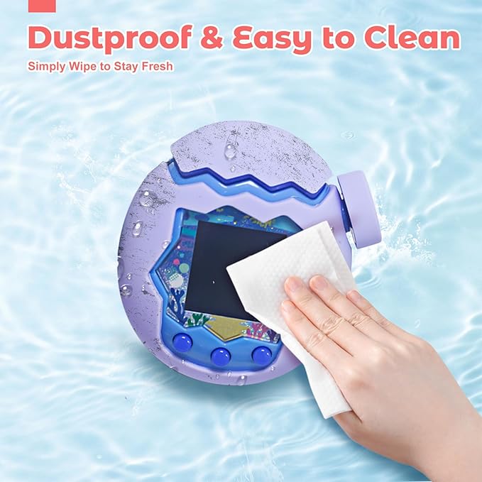 for Tamagotchi Paradise Case– Silicone Hard Shell Cover for Tamagotchi Paradise Electronic Pet,Waterproof Sweatproof Washable Shockproof Anti-Drop 360°Full Protection(Purple)
