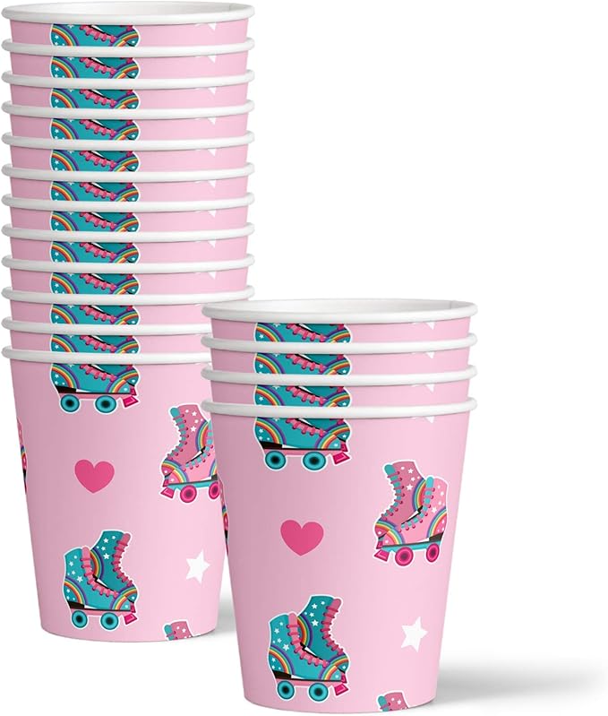 Roller Skating Birthday Party Supplies Set Plates Napkins Cups Tableware Kit for 16