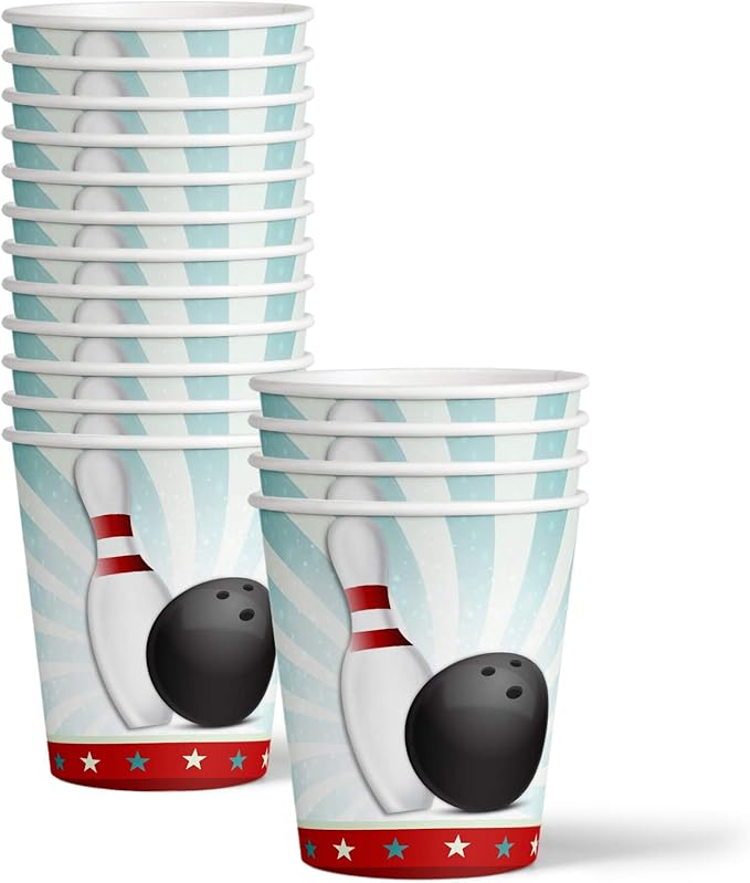 Bowling Fun Birthday Party Supplies Set Plates Napkins Cups Tableware Kit for 16
