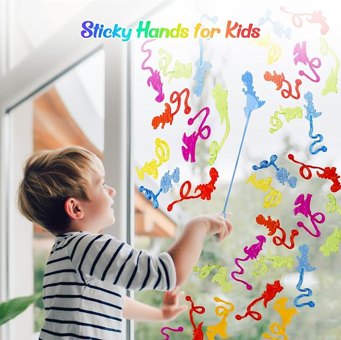 30 PCS Sticky Hands Bulk Dinosaur Party Favors for Kids 4-8,8-12 Year Stretchy Sticky Hand Feet Goodie Bags Stuffers for Kids Small Mini Classroom Prizes End of Year Student Gifts Birthday Trinkets