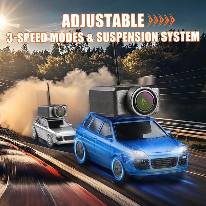 WL 1/64 FPV RC Mini Car with 3-Speed Modes, APP-Controlled Fully Proportional Mini Climbing Vehicle Model (RTR Version)