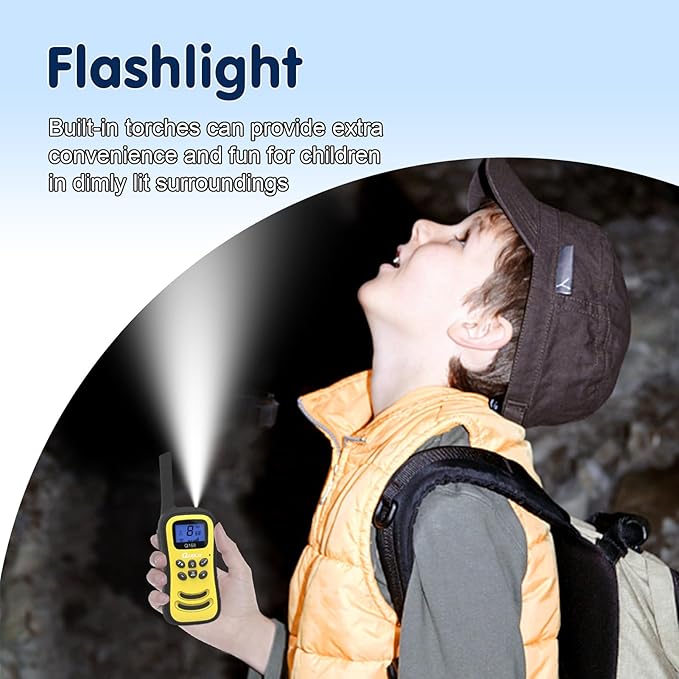 QUOLIX Walkie Talkies for Kids 3 Pack, Rechargeable Kids Walkie Talkies Toy for 3-12 YrO Boys, Long Range Walkie Talkie with 22 Channels & Flashlight Birthday Gifts for Kid’s Outdoor Adventure