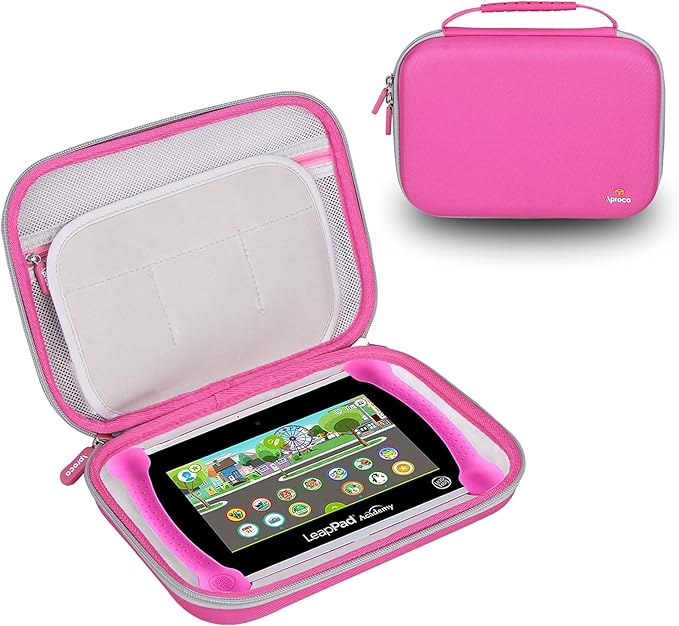 Aproca Hard Case Compatible with Leapfrog LeapPad Academy/Leapfrog LeapPad Ultimate Kids’ Learning Tablet, Portable Storage Bag for Accessories (Pink)