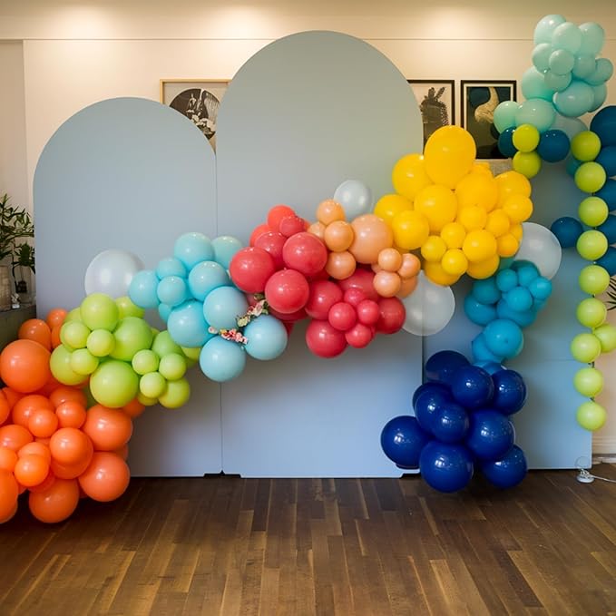 Pool Party Balloons, 60pcs 12 Inch Blue Green Orange Yellow Hot Pink Teal Clear Balloons for Sea Life Theme Birthday Pool Beach Theme Party Decorations