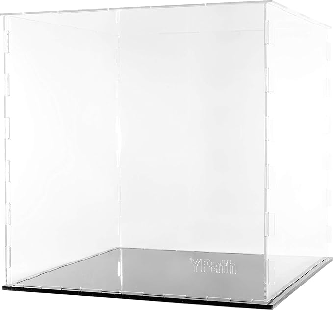 Clear Acrylic Display Case-Assemble Countertop Box for Display-Clear Display Box,Dustproof Protection Showcase for Toy Collectibles (10x10x10inch)