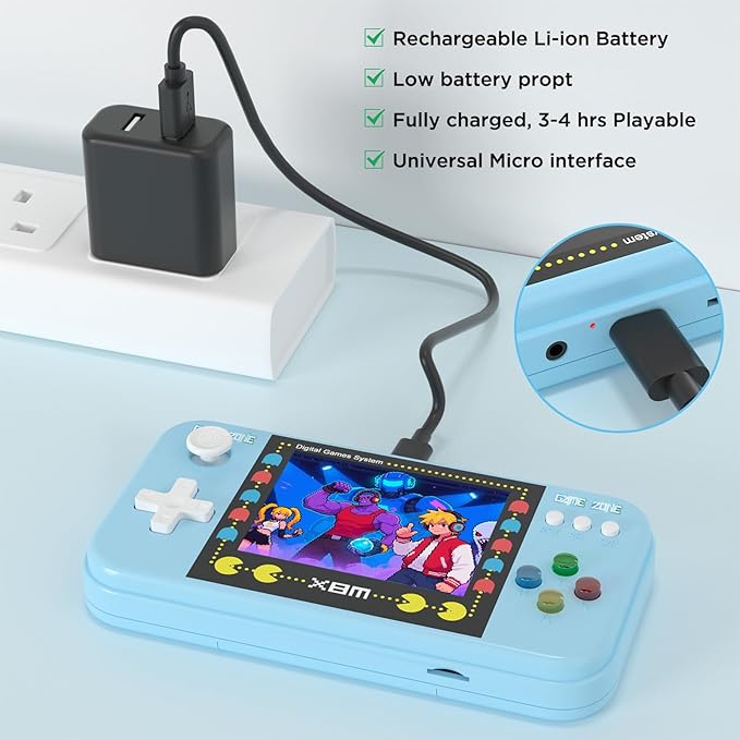 Handheld Game for Kids, Portable Video Game Console with 500 Retro Games, AV Output Old School Systems Plug & Play Video Games for Kids & Adults (Singles Gaming )