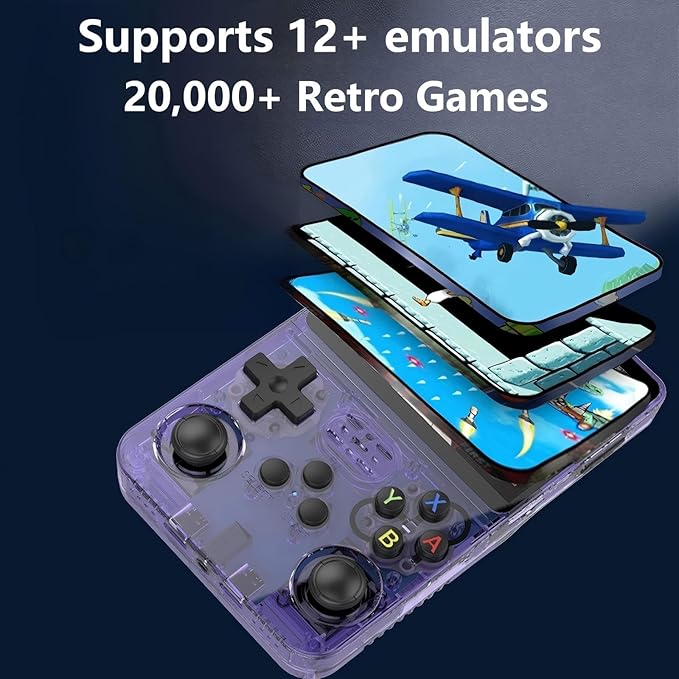 Retro Handheld Game Console Preload 20000+ Games 12+Emulators , Retro Gaming Console 3.5-inch IPS Screen (Lake Blue)