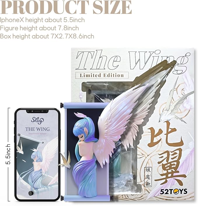 52TOYS Sleep Limited Edition - The Winged Elf Action Figure, 5.9 inches, Display Stand Included, Magnetic Components for Fridge Magnets, Perfect Collectible Art Toy for Women