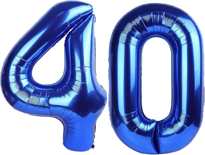 40 Inch Navy blue Number 40 Digital Balloon,Jumbo Mylar Foil Helium Balloon for 40 Balloons for Birthday Party,Wedding Anniversary Party Decorations