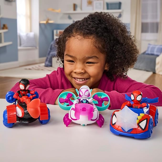 SPIDEY AND HIS AMAZING FRIENDS Marvel Ghost-Spider Copter Toy Vehicle with 3-Inch Action Figure & Accessory, Super Hero Toys, Kids Ages 3+