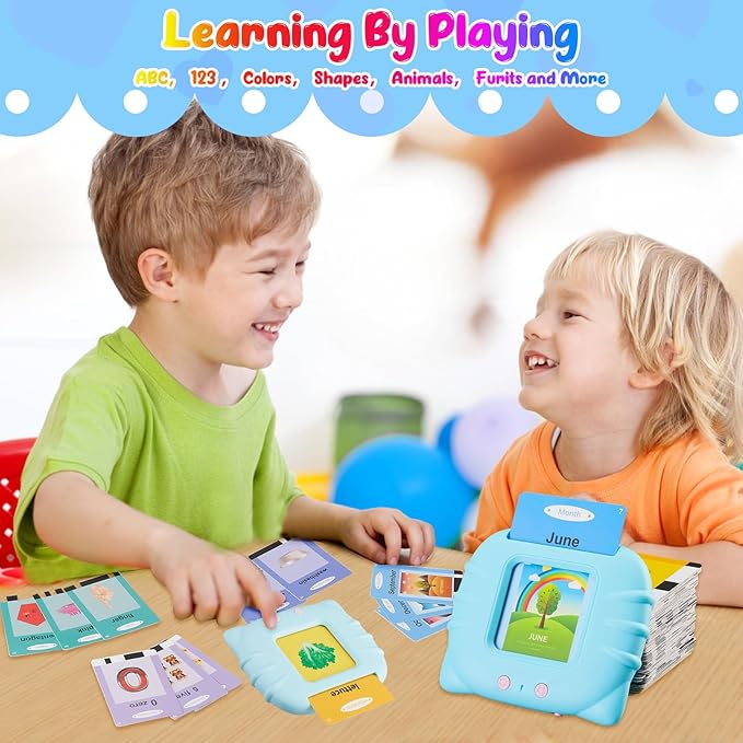 Talking Flash Cards for Toddlers 1-5 Years Old, Pocket Speech Therapy & Autism Sensory Toy with 336 Sight Words, Montessori Educational Learning Device Gift