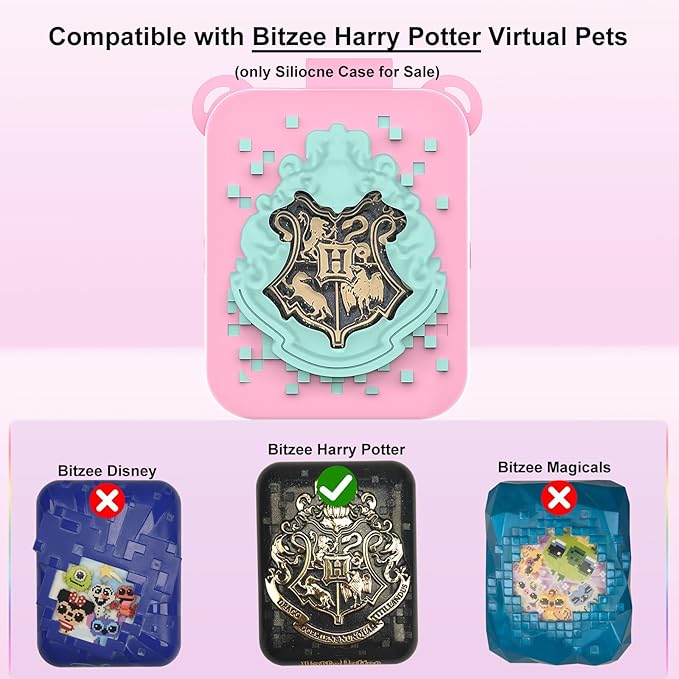 JCHPINE Silicone Cover Case for Bitzee Harry Potter Interactive Digital Pet, Protective Cover for Harry Potter Bitzee Pets Accessories (Pink)