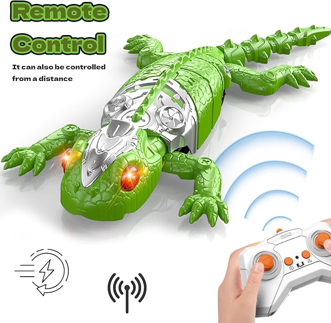 RC Wall Climbing Gecko,Glow in The Dark Wall Climbing Toy,Fun Prank & Climbing Toy for Boys & Girls Ages 3, 4, 5, 6, 7, 8. (Yellow)