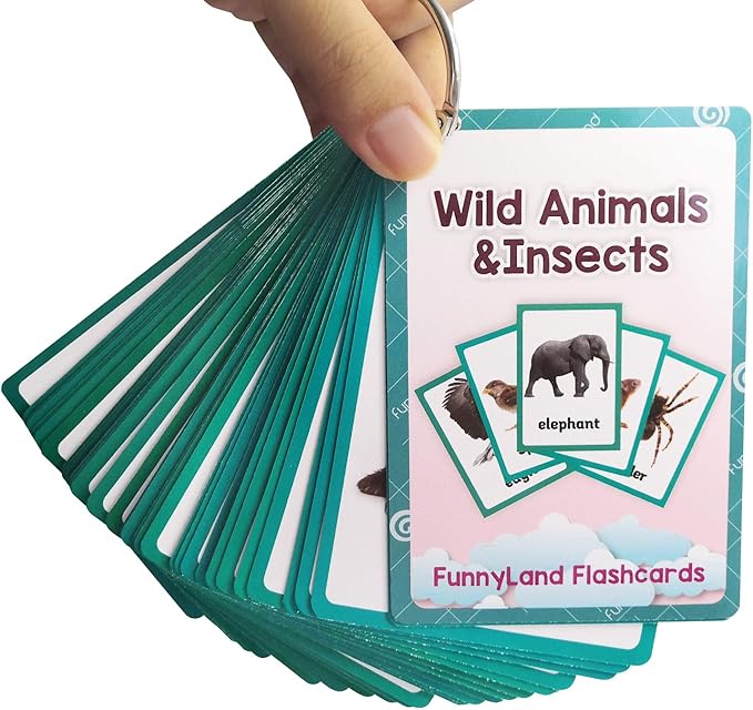 Zwttey Wild/Farm/Sea Animals Body Parts Learning English Flash Cards Kids Montessori Toys Baby Cards Child Pocket Card Pre-Kindergarten