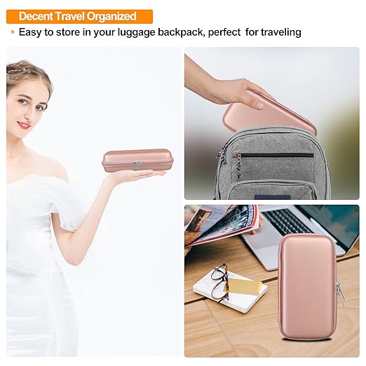 Elonbo Carrying Case for TaddToy/WELLST·G/Beijue/FAMILY POCKET/CCTU/X- JOYKIDS/GREENCREEK/Beico/KAVOYI/GuaiyeyeAP/TEBIYOU Handheld Game Console, Portable Electronic Gaming Player Bag, Gold