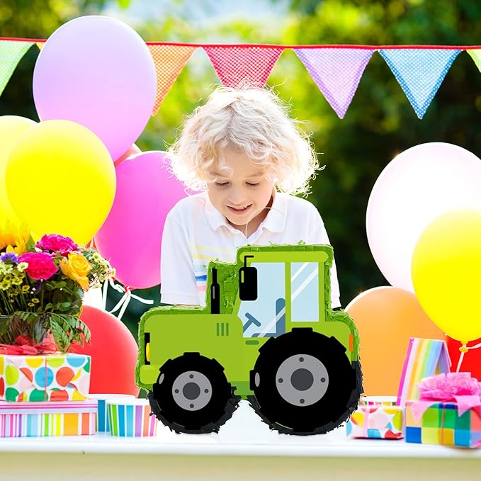 Lewtemi Tractor Piñatas for Birthday Party Excavator Piñata with Stick, Blindfold, Confetti for Adults Birthday Baby Shower Party Supplies