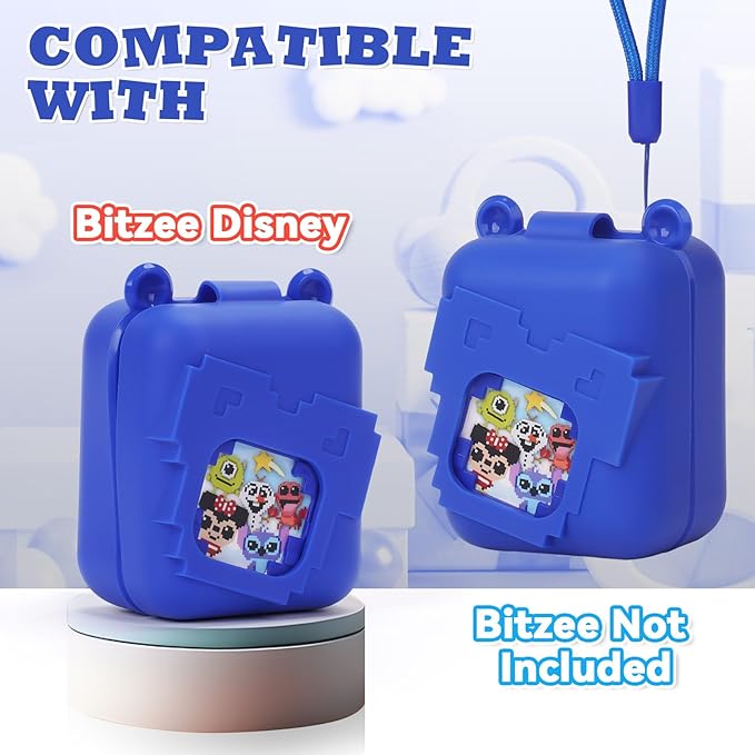 MGZNMTY Silicone Case for Bitzee Disney Interactive Toy Digital Pet and Case, Protective Skin Cover for New Bitsy Electronic Virtual Pet (Dsn Blue)