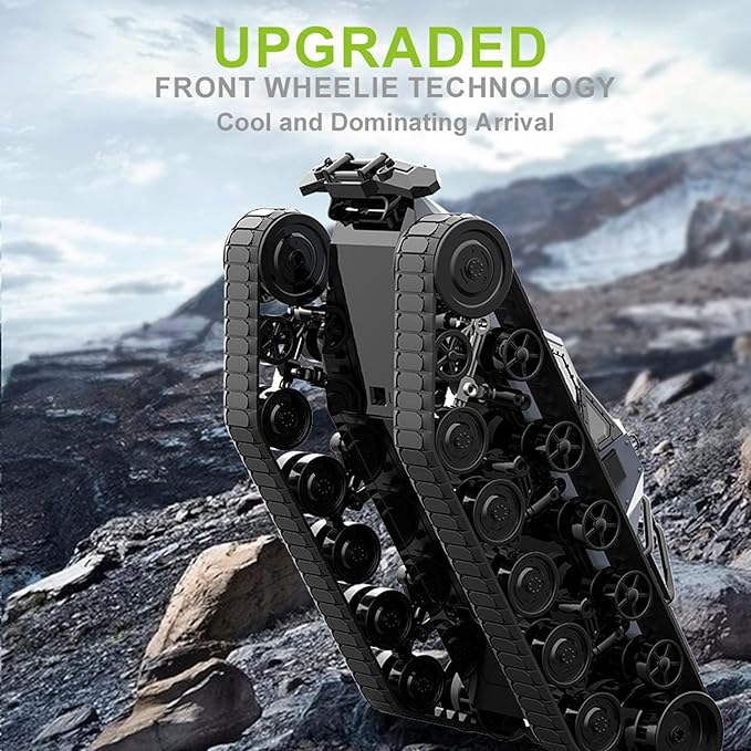 C8812 MAX 1/12 2.4GHz Remote Control Drifting Car 360° Rotation Tracked Off Road Vehicle LED Lights Charging Protection Hobby Grade Model for Adult(Gray)