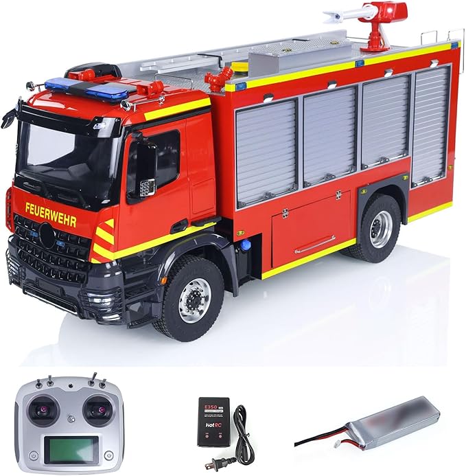 1/14 RTR Electric Model Car 4X4 Metal Axles Gearbox Remote Control Fire Fighting Vehicle Bz Flysky I6S Radio 2Speed Light Sound