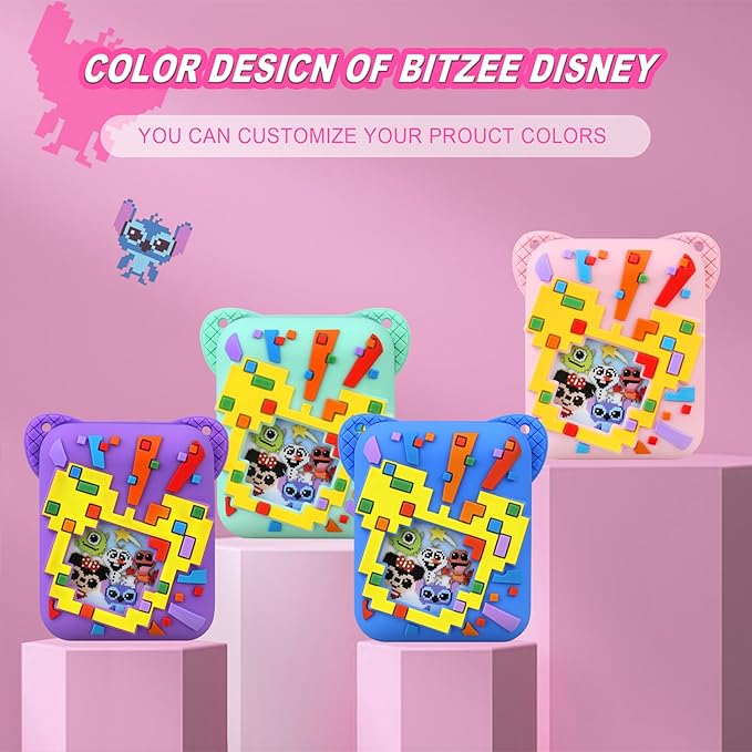 Silicone Cover Case for Bitzee Disney Interactive Toy, Soft Silicone Protective Bag, Protective Skin Sleeve for Bitzee Virtual Electronic Pets Accessories, Pink