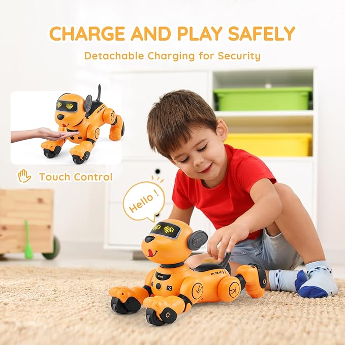 VEVOR Remote Control Robot Dog Toy, 2.4GHz RC Dog Programmable Smart Interactive Robotic Pet for Kids with Follow Function, Touch & Voice Control, Singing Dancing RC Stunt Toy for Age 3+ Boys Girls