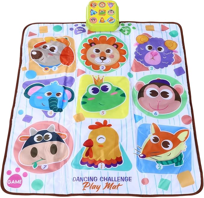 Jeffergarden Dance Pad Electronic Light Up Music Mat Anti Slip Bottom Adjustable Difficulty for Beginners Adults Kids 32.28x25.59in Interactive Foot Game