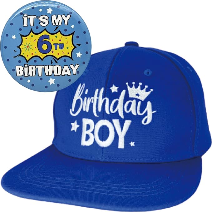 ZomefinKiu 6th Birthday Party Supplies for Boys - Hat, Badge, Decorations, and 6 Year Old Outfit