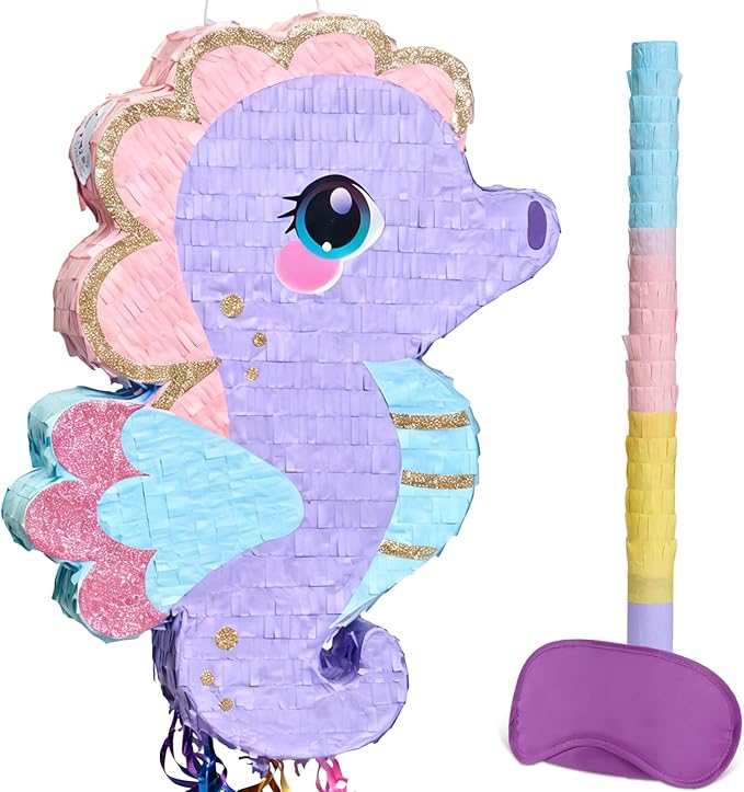 WERNNSAI Seahorse Piñata - Ocean Birthday Decoration Ocean Animal Piñata