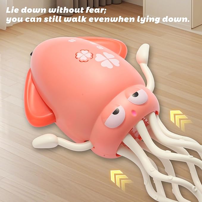 Electric Dancing Squid Toys，Automatic Obstacle Avoidance Sensor Toys Upright & Crawling Two Modes,Rechargeable Magic Dancing Music Squid for Kids Boy Girl Birthday Gifts (Green)
