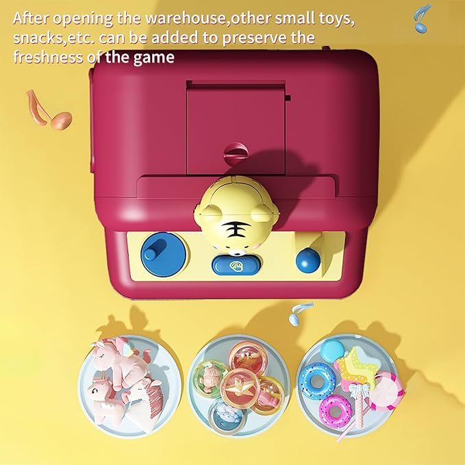 Kids Claw Machine, Large Candy Vending Grabber, Prize Dispenser Toys for Girls and Boys, Electronic Claw Game Machine for Party Birthdays with Lights Sound (LQL3301 BEAR RED)
