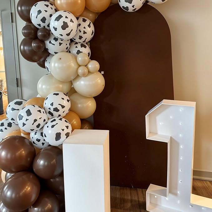 Cow Print Balloon Arch Kit,Nude Brown Apricot Tan Farm Balloons with Cow Print Balloon for Kids Boy Party Decorations Cowboy Baby Shower Farm Birthday Graduation Party Supplies