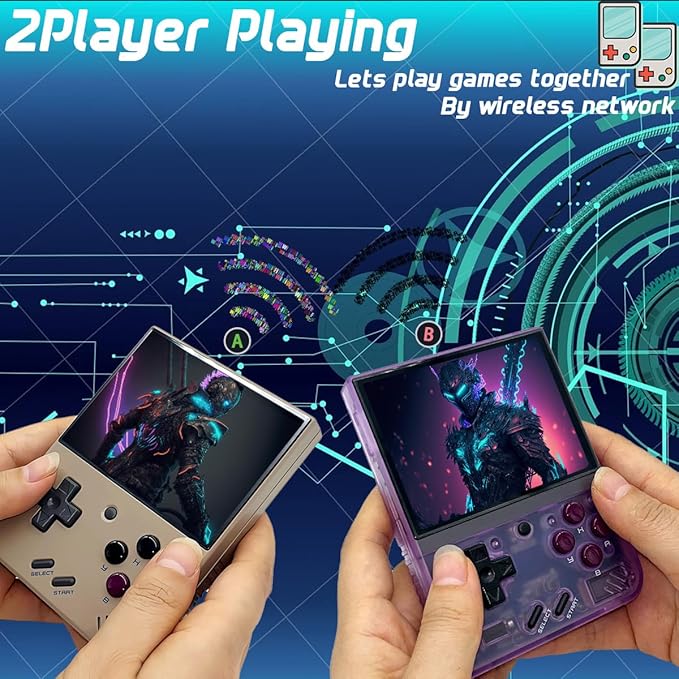 Miyoo Mini Plus Handheld Game Console 3.5-inch 640*480 IPS Screen 3000mAh Miyoo-mini+ with Portable Case T-Purple